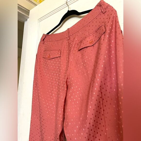 Chico’s Size 1 (U.S. 8) Jacquard Pleated Cuff Ankle Pants • Zipper & Button FLAW - Picture 7 of 15